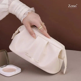 Trousse de maquillage de voyage en cuir de luxe